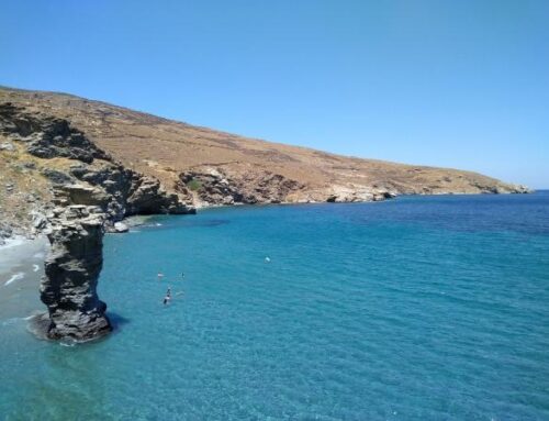 The beach “Tis Grias to pidima” in Andros